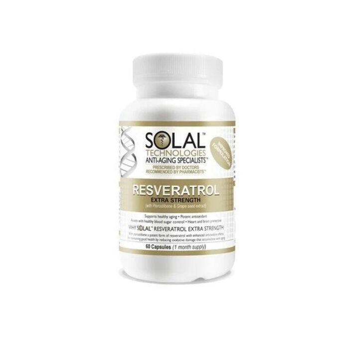 Solal Resveratrol Extra Strength - Antioxidant for Healthy Aging (60 Capsules)