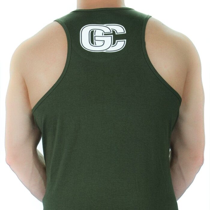 Army Green GC Gymwear Cotton Vest with Complimentary Gym Bag - Image 3