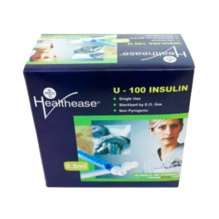 Healthease 0.5ml Insulin Syringe with 29g Fixed Needle x 100